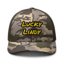 Lucky Lindy's Camo Trucker Hat in Camo/Olive