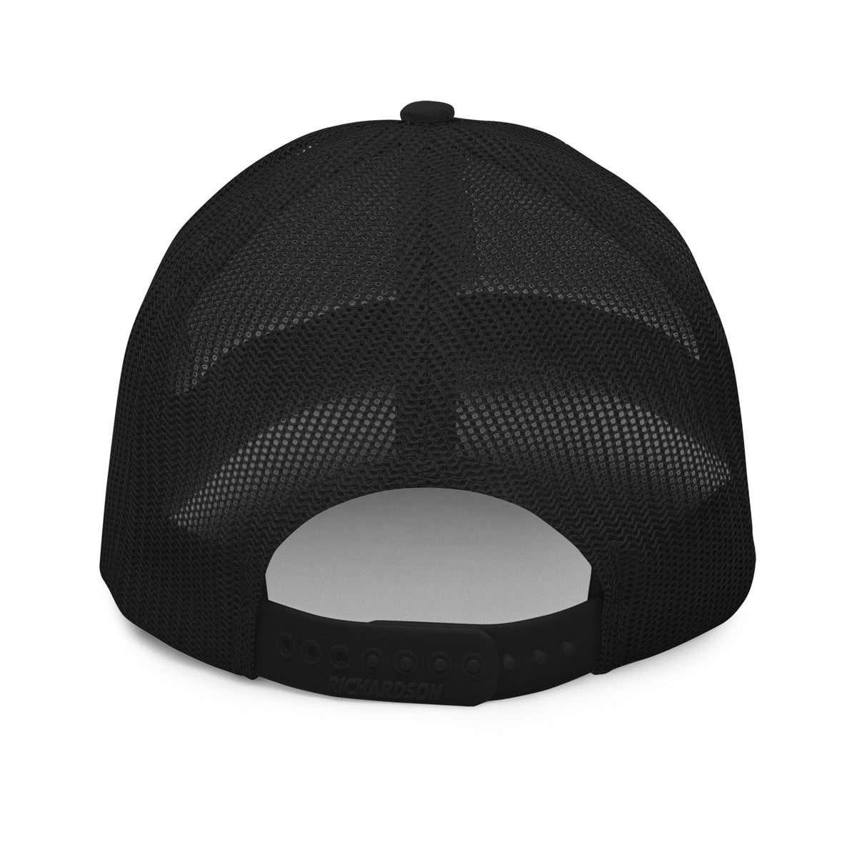 Lucky Lindy's Script 112 Richardson snapback trucker hat in Black (back)