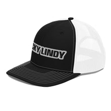 Lucky Lindy's Richardson 112 snapback trucker cap in Black/White (left front)