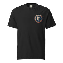 Lucky Lindy's Munitions garment-dyed heavyweight tee in Black (front)