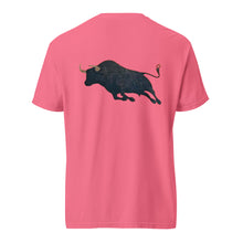 Lucky Lindy's Bull Fight garment-dyed heavyweight tee in Crunchberry (back)