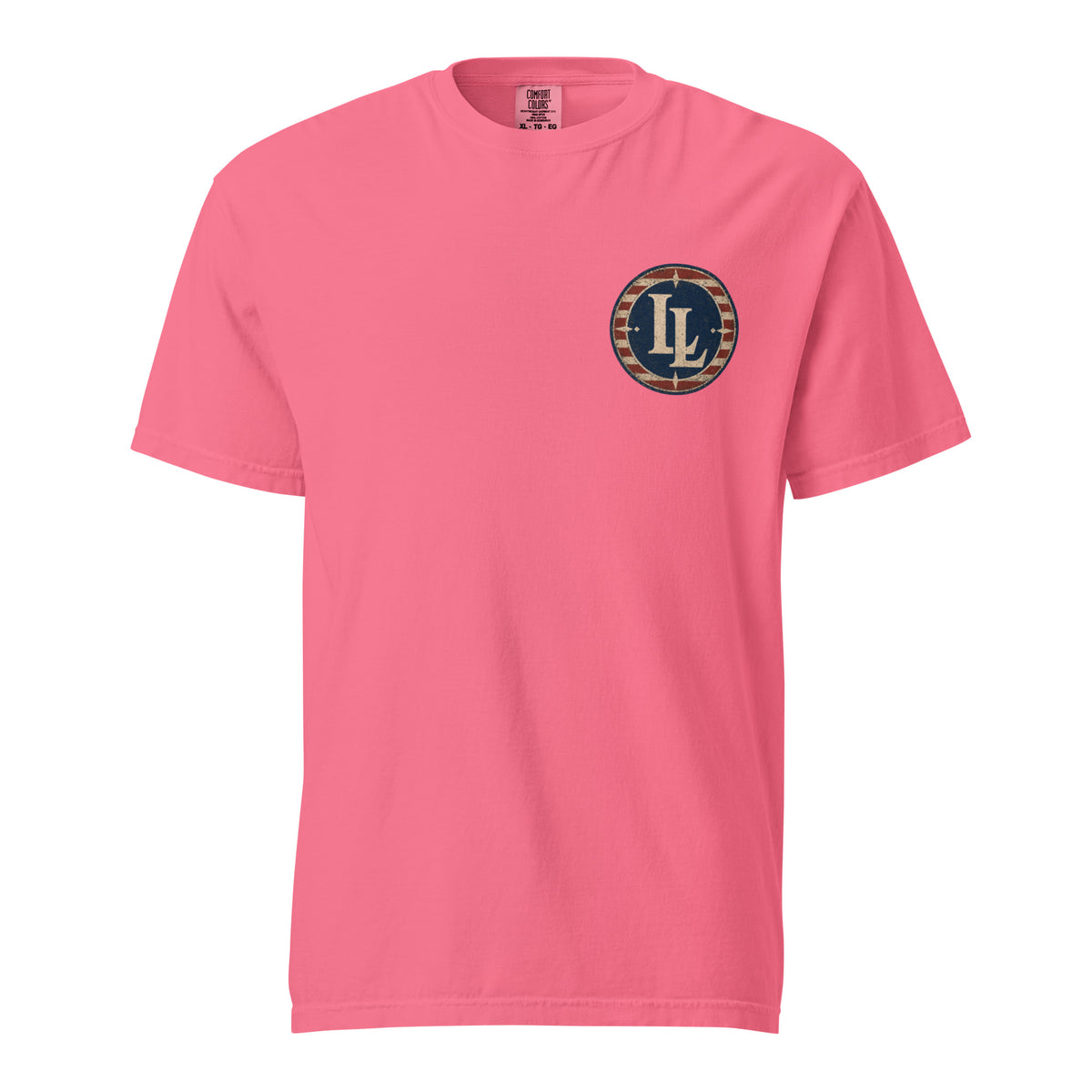 Lucky Lindy's Bull Fight garment-dyed heavyweight tee in Crunchberry (front)