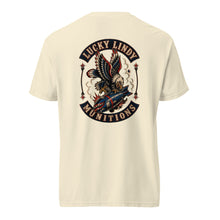 Lucky Lindy's Munitions garment-dyed heavyweight tee in Ivory (back)