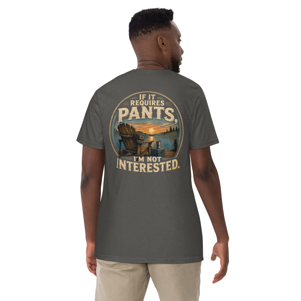 Lucky Lindy's No Pants garment-dyed heavyweight tee in Pepper (back)