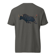 Lucky Lindy's Bull Fight garment-dyed heavyweight tee in Pepper (back)