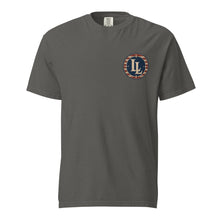 Lucky Lindy's Bull Fight garment-dyed heavyweight tee in Pepper (front)