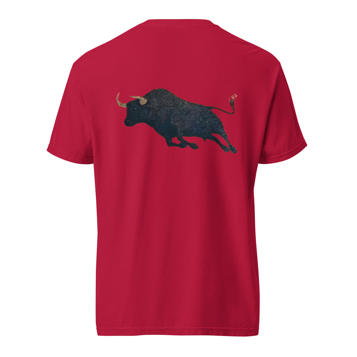 Lucky Lindy's Bull Fight garment-dyed heavyweight tee in Red (back)