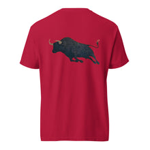 Lucky Lindy's Bull Fight garment-dyed heavyweight tee in Red (back)
