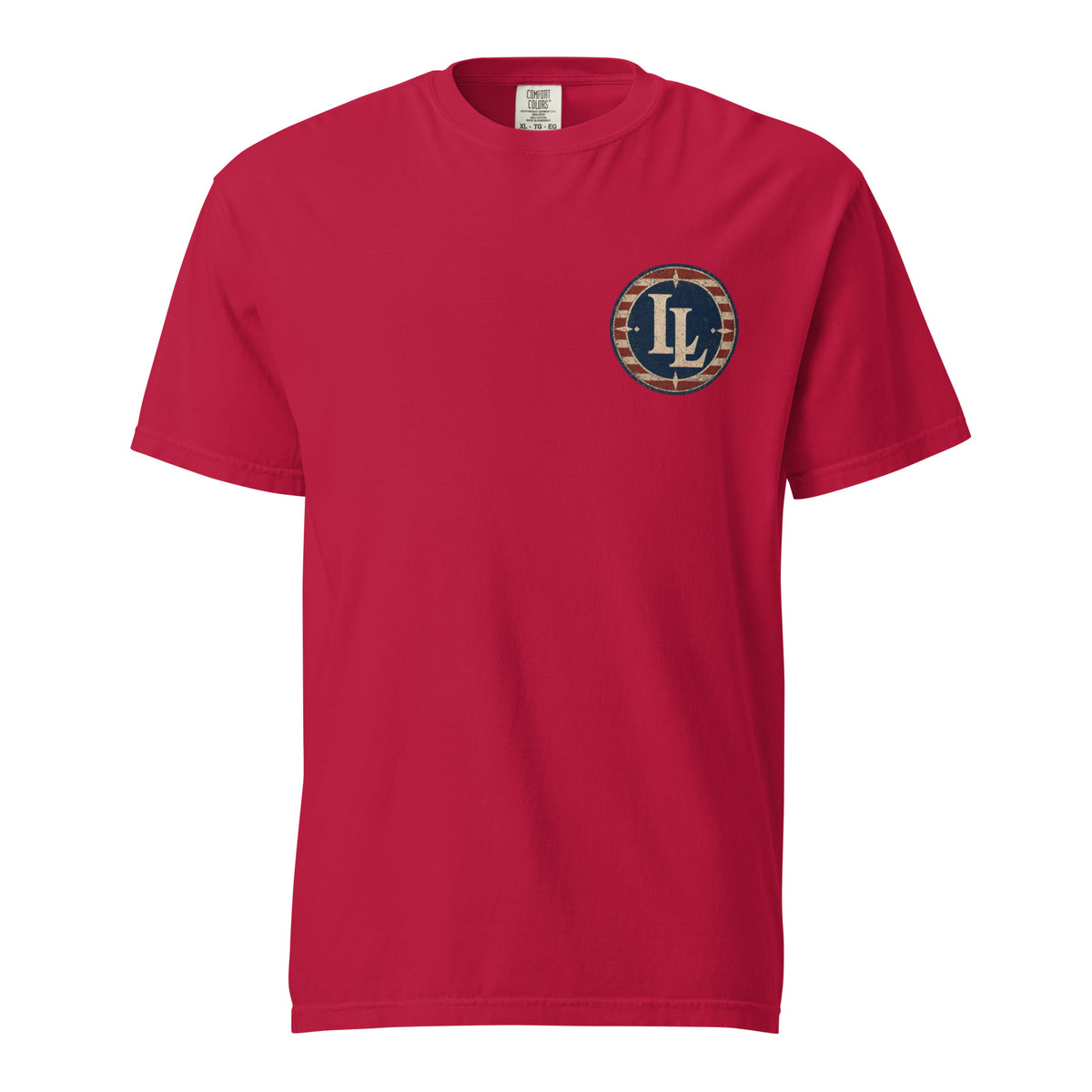 Lucky Lindy's Bull Fight garment-dyed heavyweight tee in Red (front)