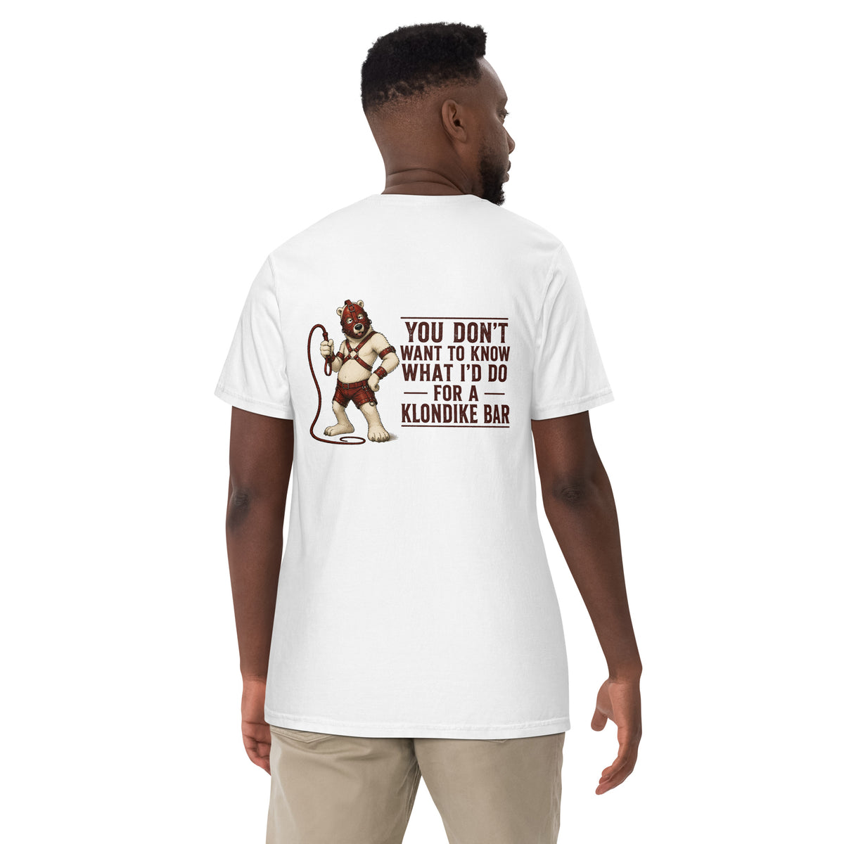 Lucky Lindy's I Scream ice cream graphic garment-dyed tee in White (back view)