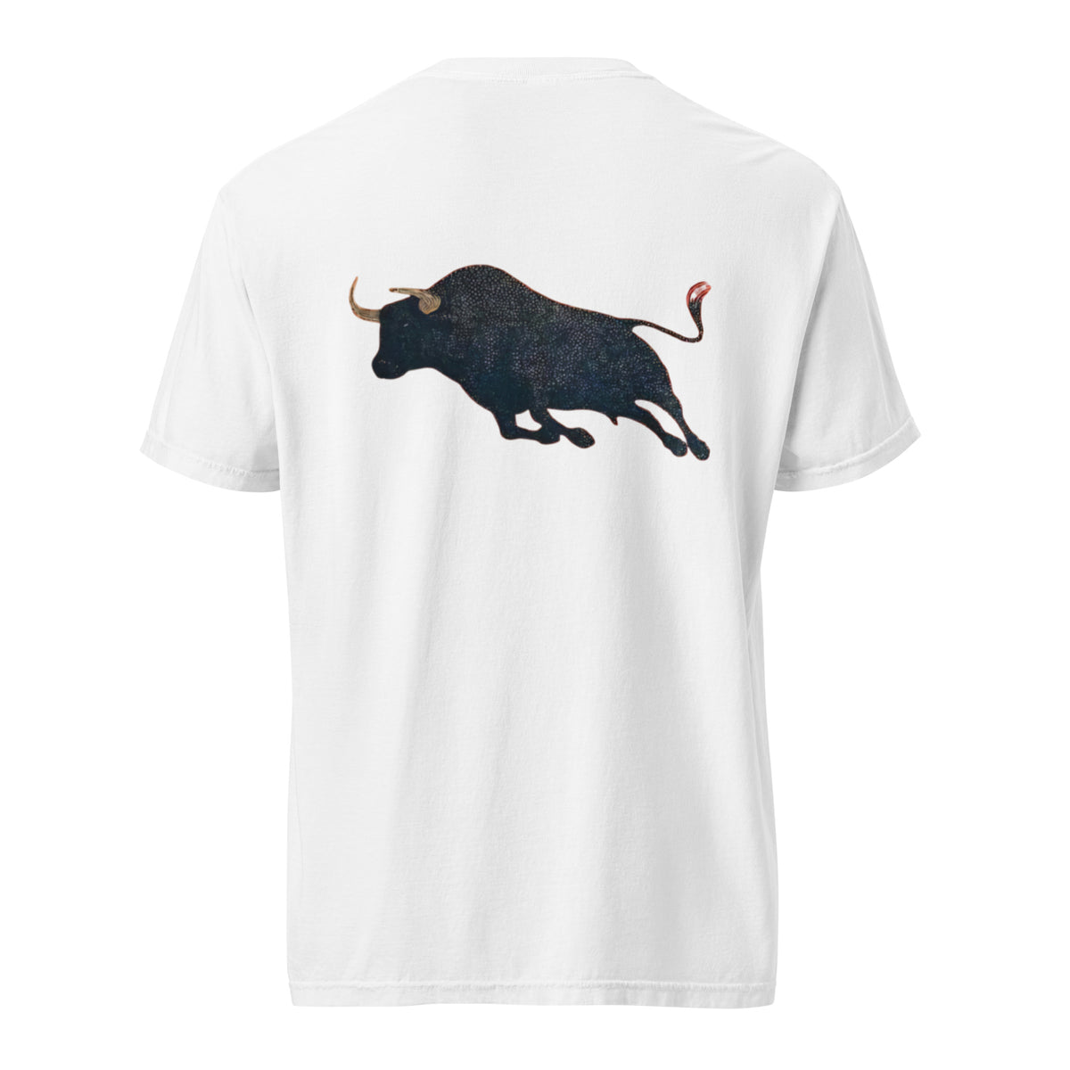 Lucky Lindy's Bull Fight garment-dyed heavyweight tee in White (back)