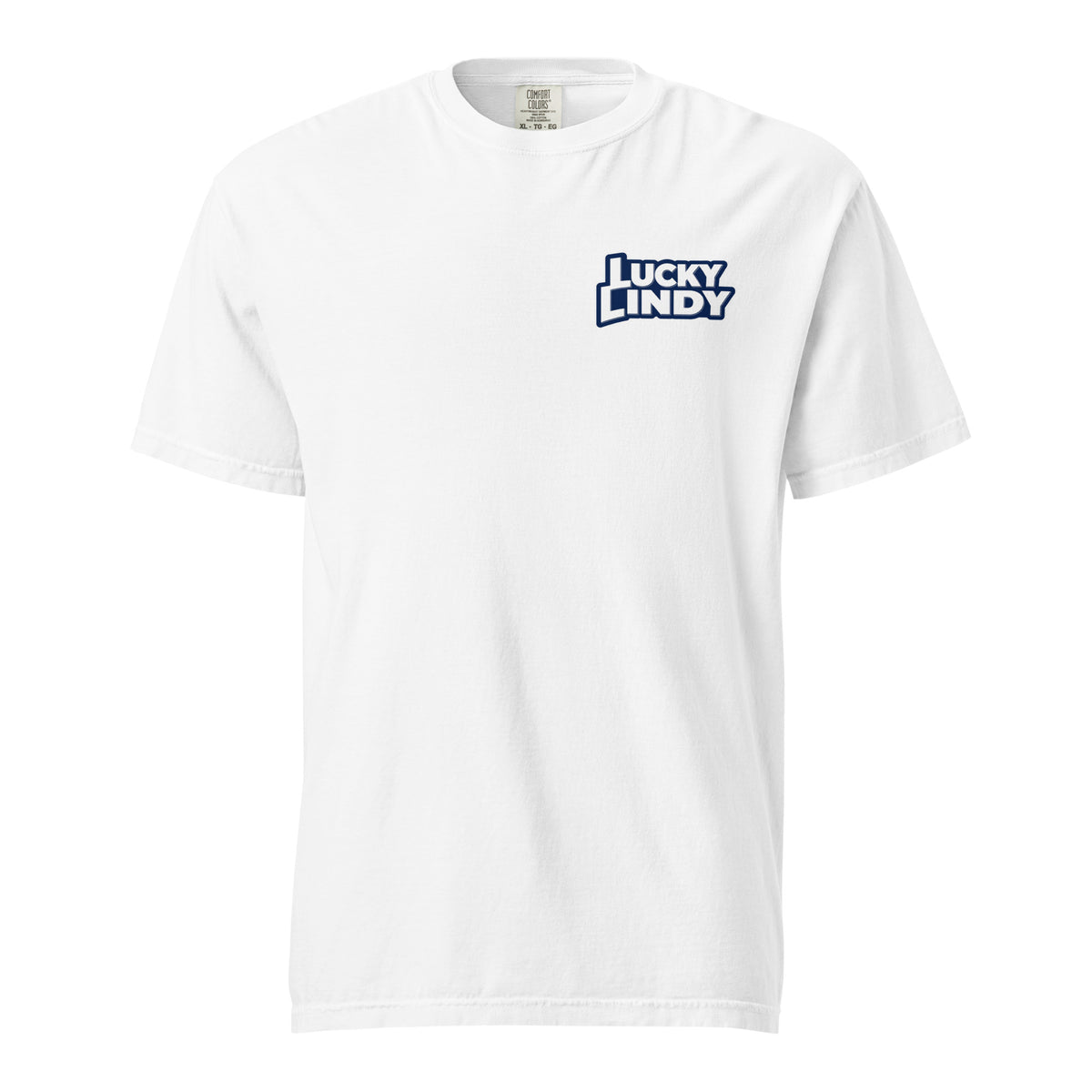 Lucky Lindy's I Scream ice cream graphic garment-dyed tee in White (front)