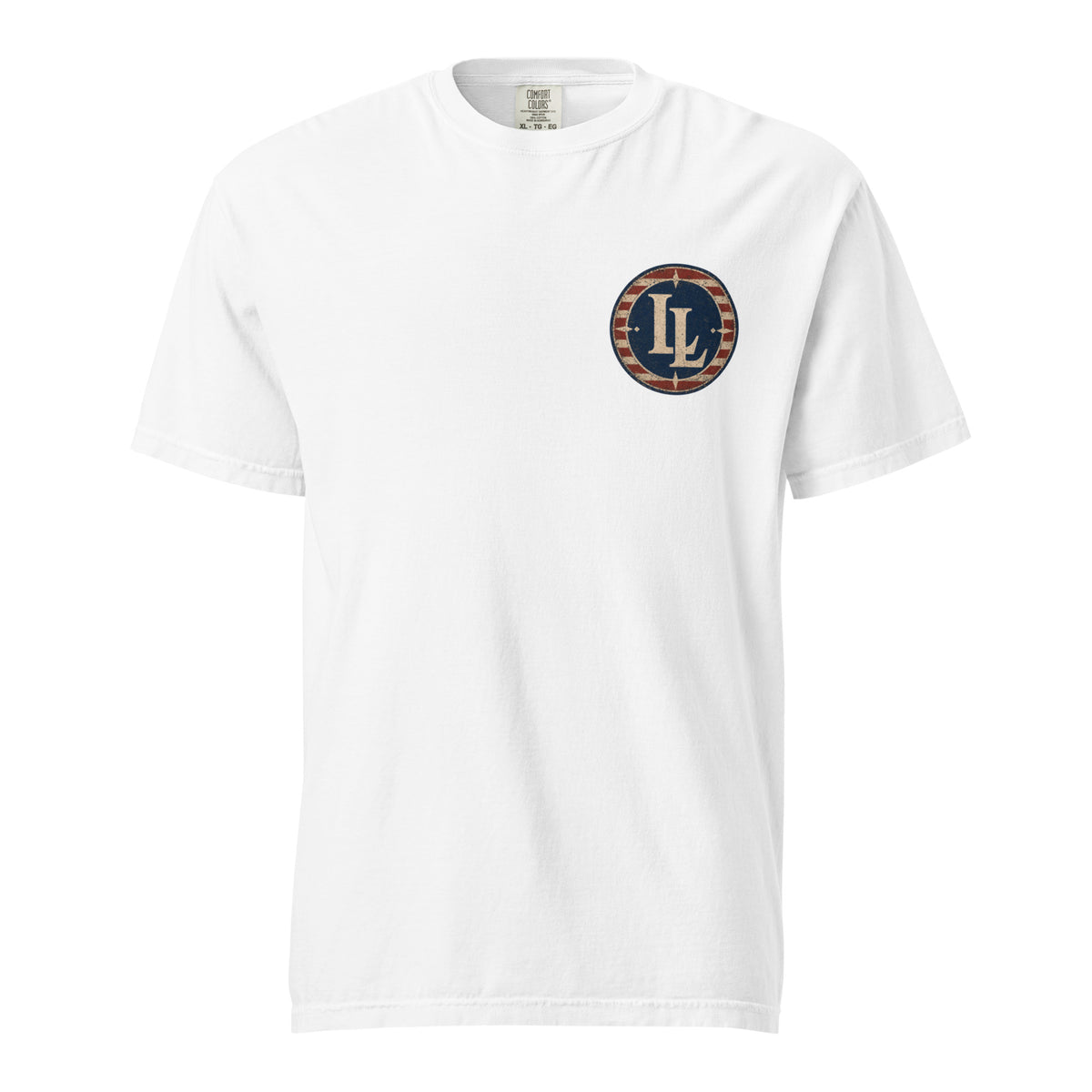 Lucky Lindy's Bull Fight garment-dyed heavyweight tee in White (front)