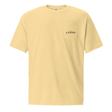 Lucky Lindy's Beano garment-dyed pocket tee in Butter (front)
